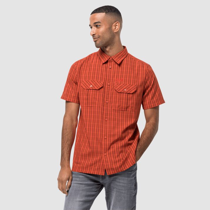 Jack Wolfskin Mens Thompson Short Sleeve Shirt Red 756293YWM